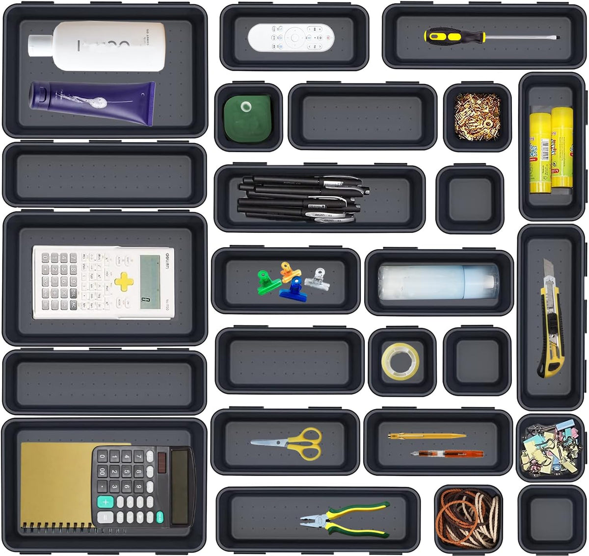 Plastic Drawer Organizer, Versatile Desk Organizers Set