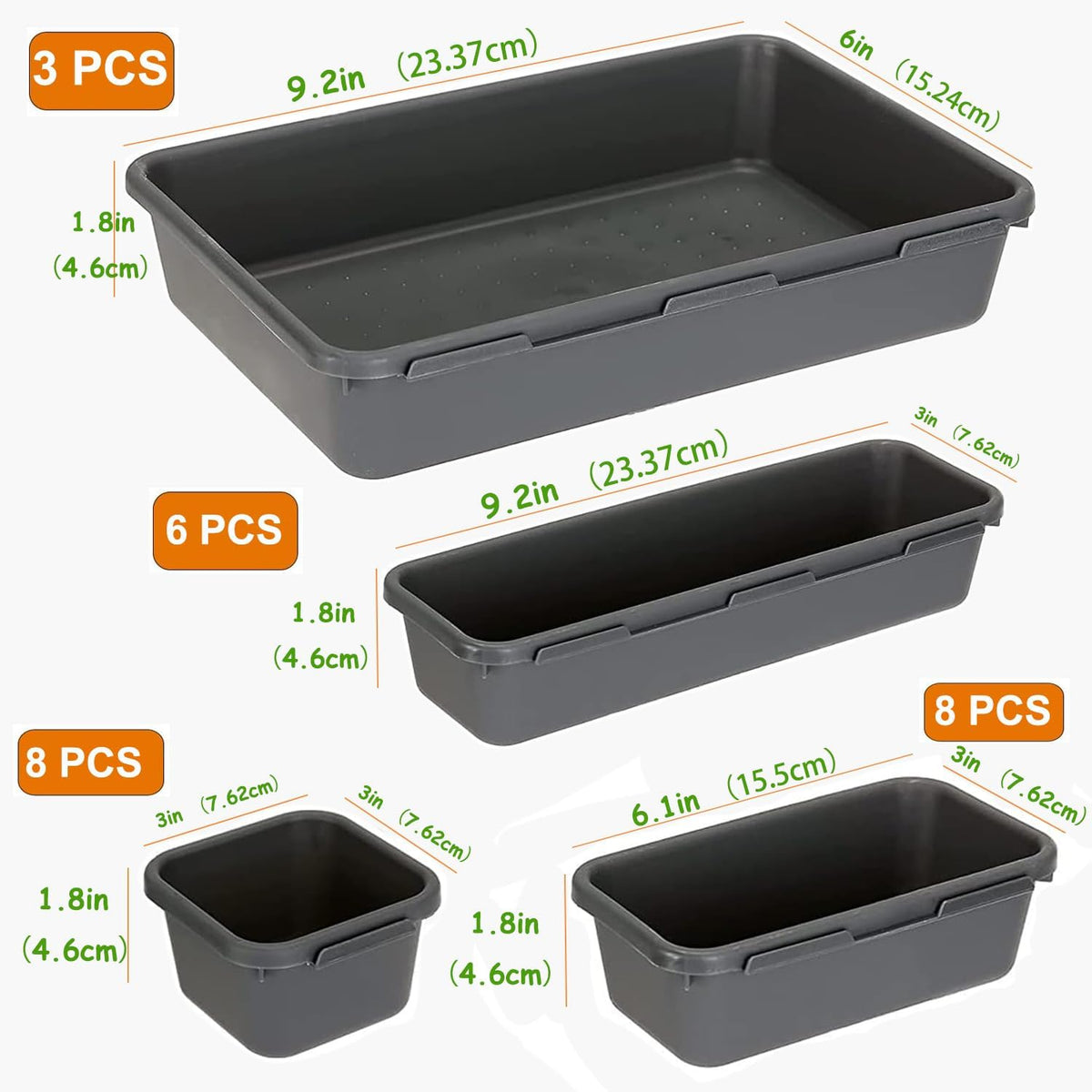 Plastic Drawer Organizer, Versatile Desk Organizers Set