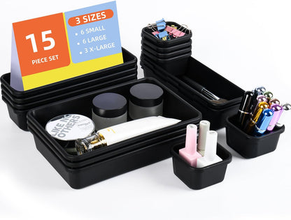 Plastic Drawer Organizer, Versatile Desk Organizers Set