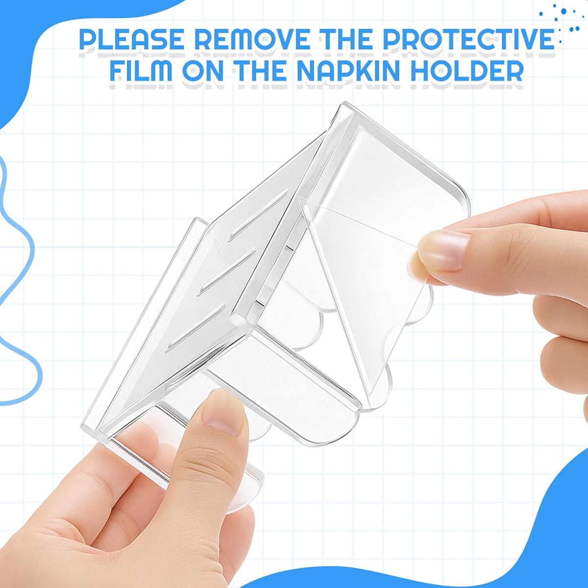 3x3 Inch Scalloped Acrylic Sticky Note Holder, Clear Cute Note Dispenser