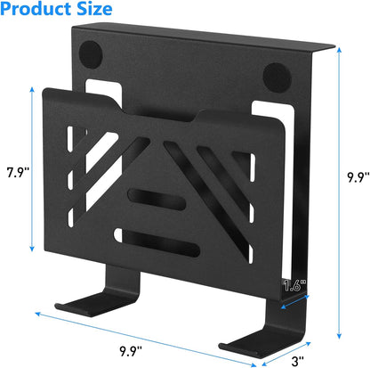 Desk Side Storage, Under Desk Laptop Mount, Table Side Hanging File Organizer, No Drill Clamp On Cable Management Tray, Laptop Holder with Magnetic Pen Holder for Office and Home, Load 22 Lbs