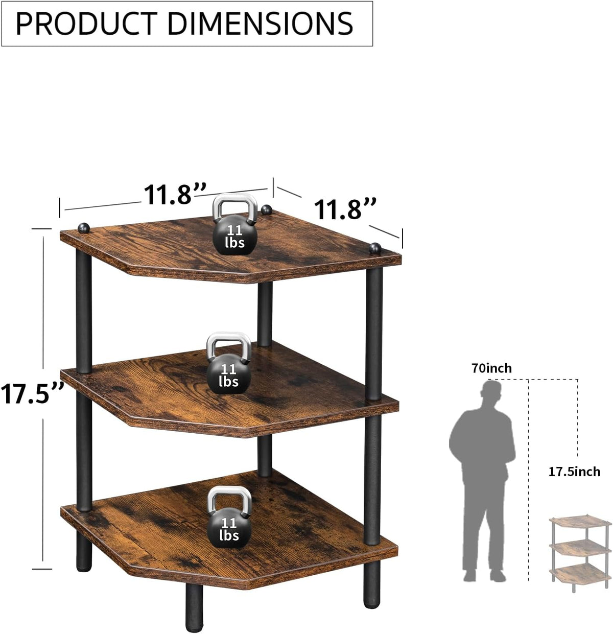 Corner Shelf Stand for Desk - 90° Corner Design to Free Up Desktop