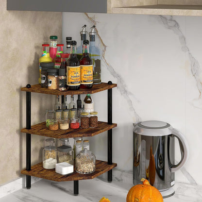 Corner Shelf Stand for Desk - 90° Corner Design to Free Up Desktop