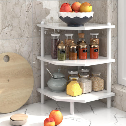 Corner Shelf Stand for Desk - 90° Corner Design to Free Up Desktop
