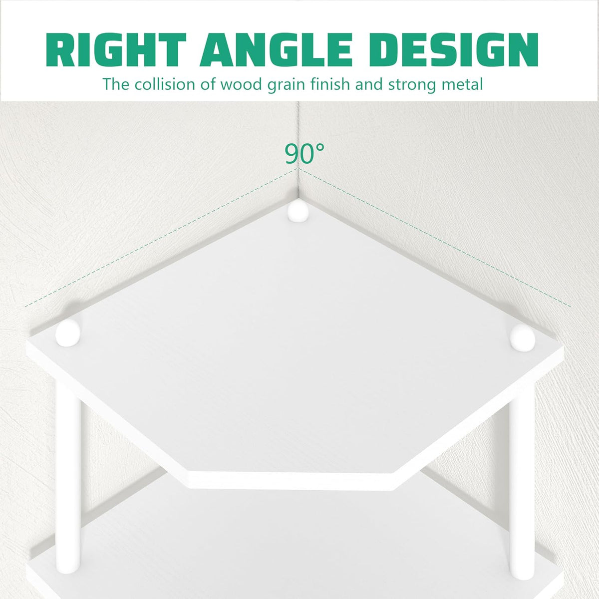 Corner Shelf Stand for Desk - 90° Corner Design to Free Up Desktop