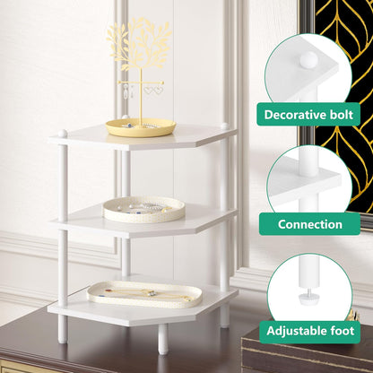 Corner Shelf Stand for Desk - 90° Corner Design to Free Up Desktop
