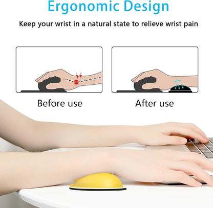 Mouse Wrist Rest, Ergonomic Memory Foam Mouse Wrist for Computer Desk Mats Support, PU Leather Hand Rest Pad Cushion for Gaming, Laptop, Men, Women, Pain Relief & Easy Typing, Black