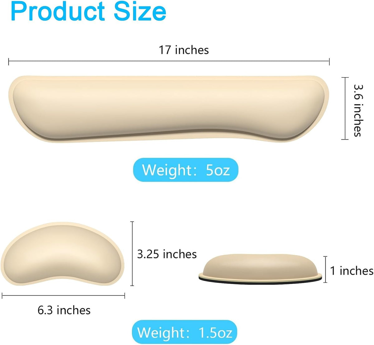 Mouse Wrist Rest, Ergonomic Memory Foam Mouse Wrist for Computer Desk Mats Support, PU Leather Hand Rest Pad Cushion for Gaming, Laptop, Men, Women, Pain Relief & Easy Typing, Black