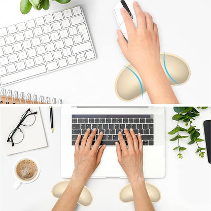 Mouse Wrist Rest, Ergonomic Memory Foam Mouse Wrist for Computer Desk Mats Support, PU Leather Hand Rest Pad Cushion for Gaming, Laptop, Men, Women, Pain Relief & Easy Typing, Black
