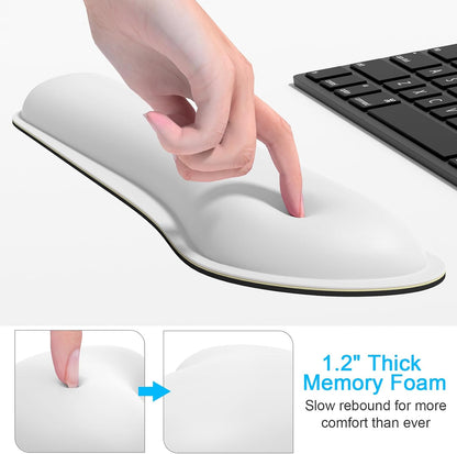 Mouse Wrist Rest, Ergonomic Memory Foam Mouse Wrist for Computer Desk Mats Support, PU Leather Hand Rest Pad Cushion for Gaming, Laptop, Men, Women, Pain Relief & Easy Typing, Black