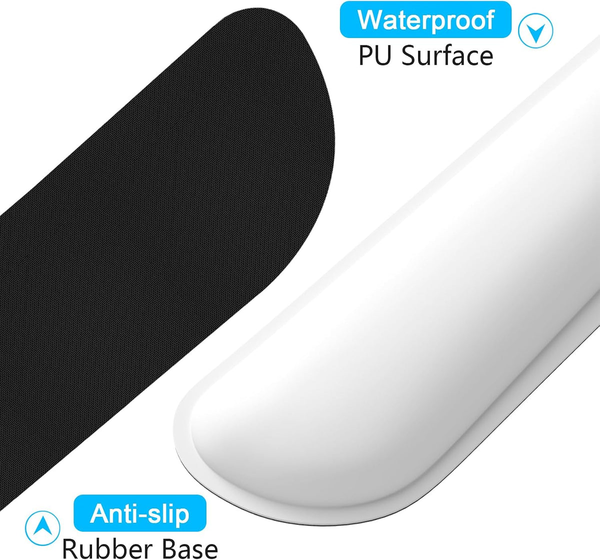 Mouse Wrist Rest, Ergonomic Memory Foam Mouse Wrist for Computer Desk Mats Support, PU Leather Hand Rest Pad Cushion for Gaming, Laptop, Men, Women, Pain Relief & Easy Typing, Black