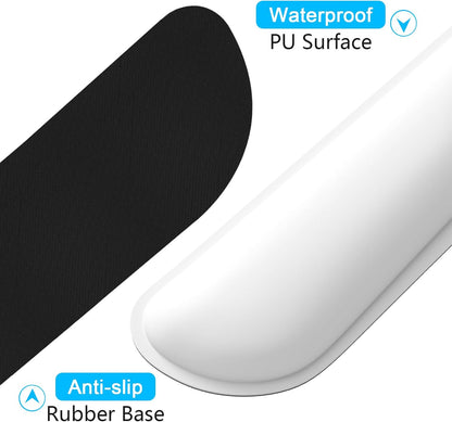 Mouse Wrist Rest, Ergonomic Memory Foam Mouse Wrist for Computer Desk Mats Support, PU Leather Hand Rest Pad Cushion for Gaming, Laptop, Men, Women, Pain Relief & Easy Typing, Black