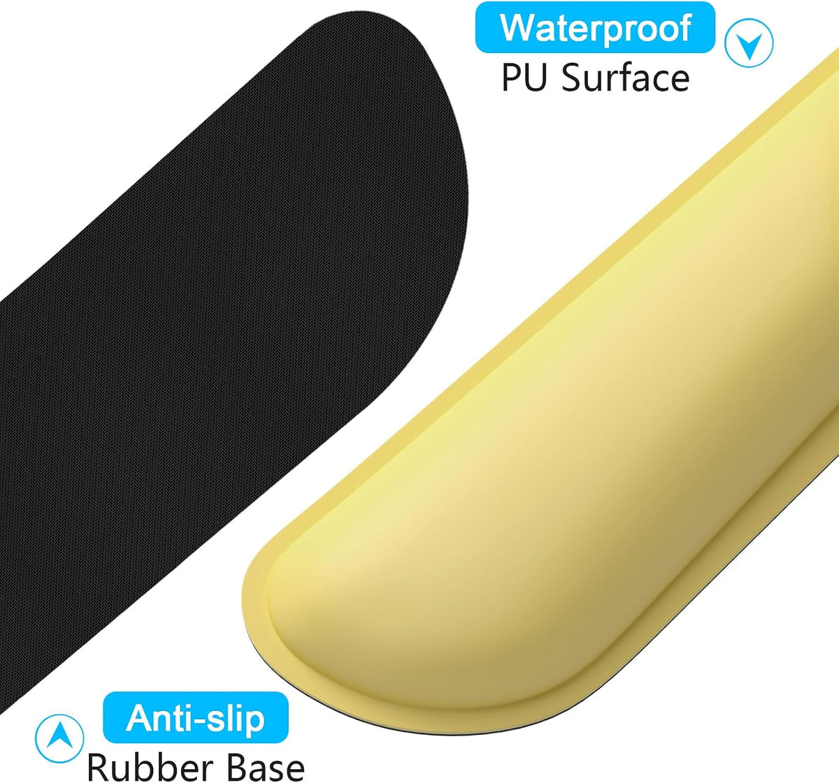 Mouse Wrist Rest, Ergonomic Memory Foam Mouse Wrist for Computer Desk Mats Support, PU Leather Hand Rest Pad Cushion for Gaming, Laptop, Men, Women, Pain Relief & Easy Typing, Black