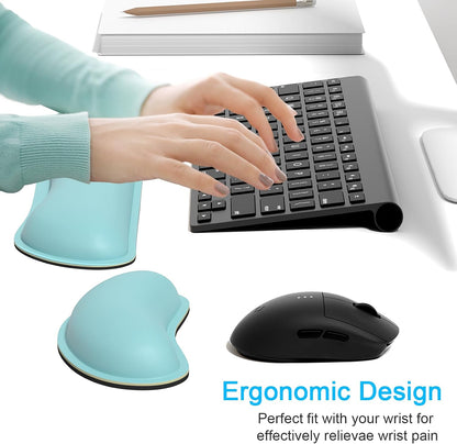 Mouse Wrist Rest, Ergonomic Memory Foam Mouse Wrist for Computer Desk Mats Support, PU Leather Hand Rest Pad Cushion for Gaming, Laptop, Men, Women, Pain Relief & Easy Typing, Black