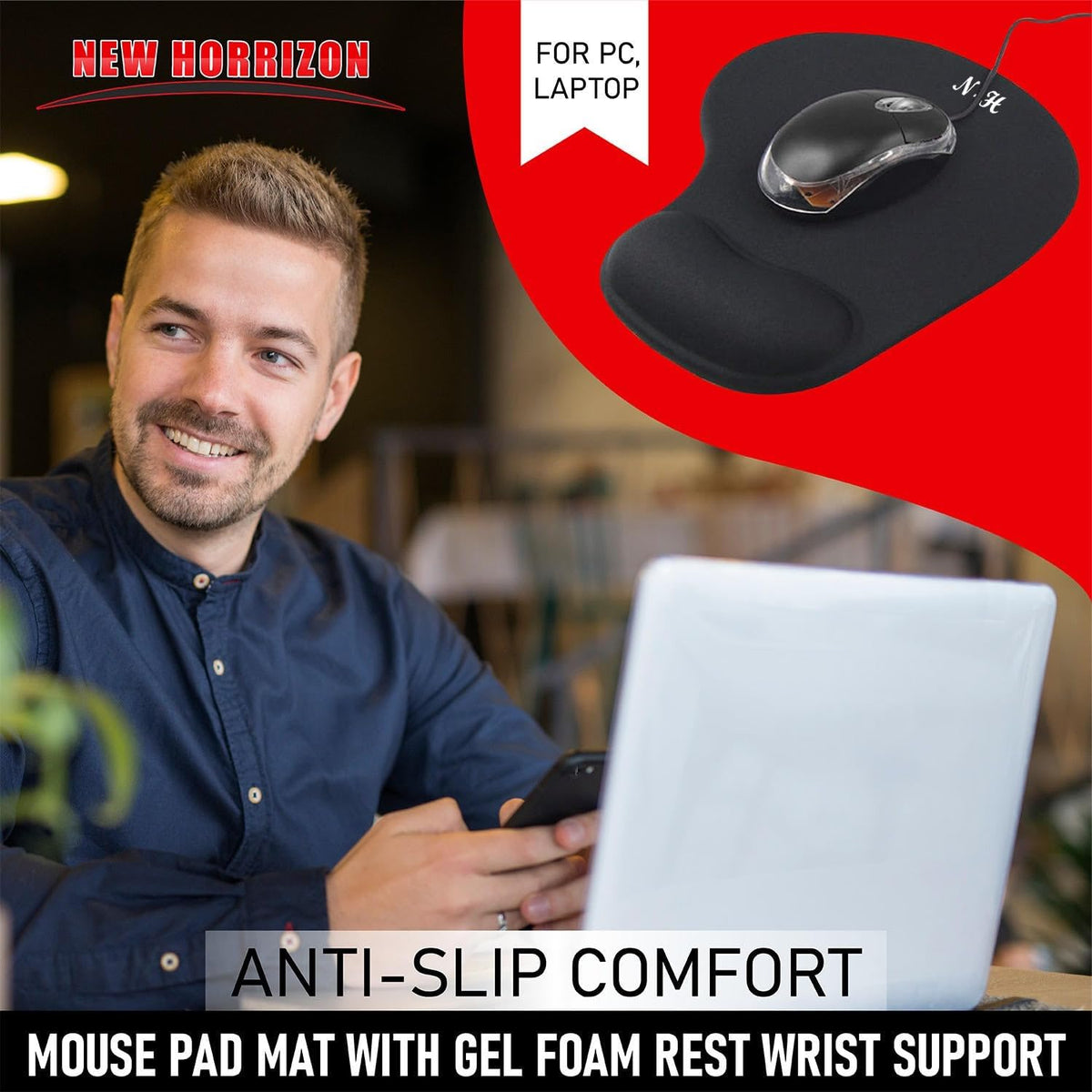 Ergonomic Mouse Pad with Wrist Rest, Lifetime Support