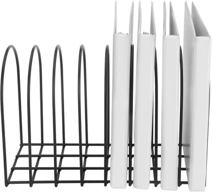 MyGift Large Desktop Document Holder, Black Metal Wire File Folder Organizer Rack with 8-Slots and Arch Design
