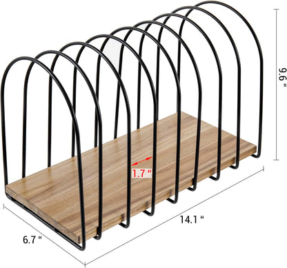 MyGift Large Desktop Document Holder, Black Metal Wire File Folder Organizer Rack with 8-Slots and Arch Design