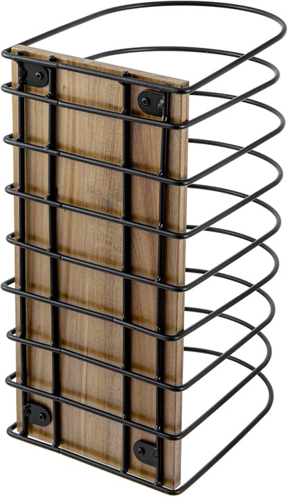 MyGift Large Desktop Document Holder, Black Metal Wire File Folder Organizer Rack with 8-Slots and Arch Design