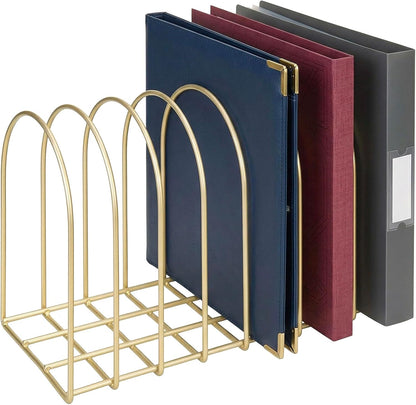 MyGift Large Desktop Document Holder, Black Metal Wire File Folder Organizer Rack with 8-Slots and Arch Design