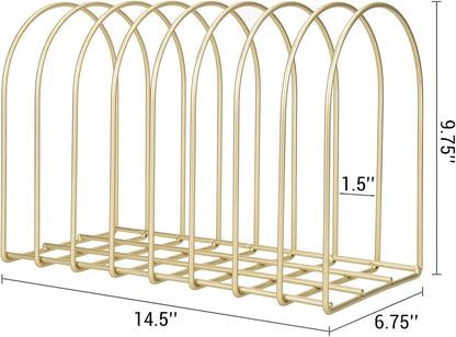 MyGift Large Desktop Document Holder, Black Metal Wire File Folder Organizer Rack with 8-Slots and Arch Design