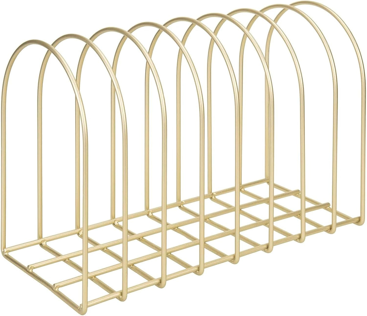 MyGift Large Desktop Document Holder, Black Metal Wire File Folder Organizer Rack with 8-Slots and Arch Design
