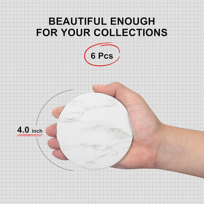 Coasters Set of 6 with Holder for Dining Table Decor Absorbent Coasters