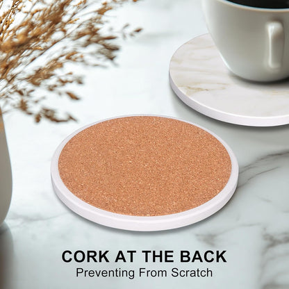 Coasters Set of 6 with Holder for Dining Table Decor Absorbent Coasters