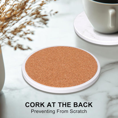 Coasters Set of 6 with Holder for Dining Table Decor Absorbent Coasters