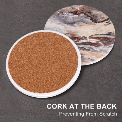 Coasters Set of 6 with Holder for Dining Table Decor Absorbent Coasters