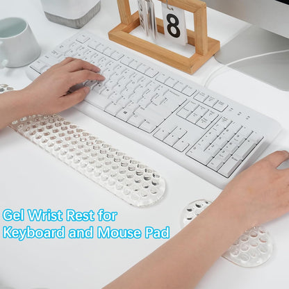 Gel Wrist Rest Support for Mouse Pad&Keyboard Set, Transparent