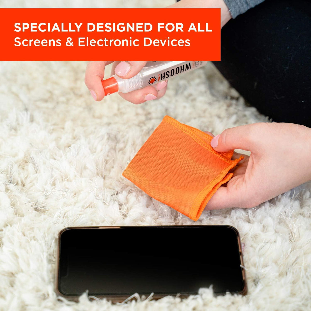 ! Screen Shine Pocket – Screen Cleaner Spray & Wipe, 0.3 fl oz