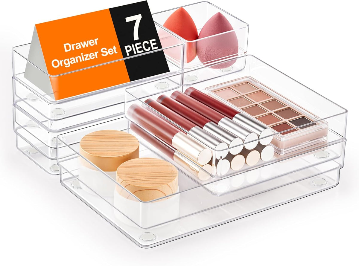 Drawer Organizer, 4-Size Desk Drawer Organizer Trays