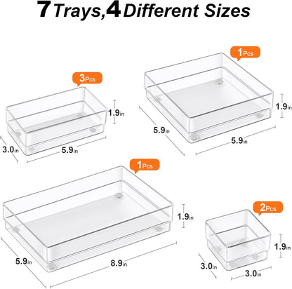Drawer Organizer, 4-Size Desk Drawer Organizer Trays