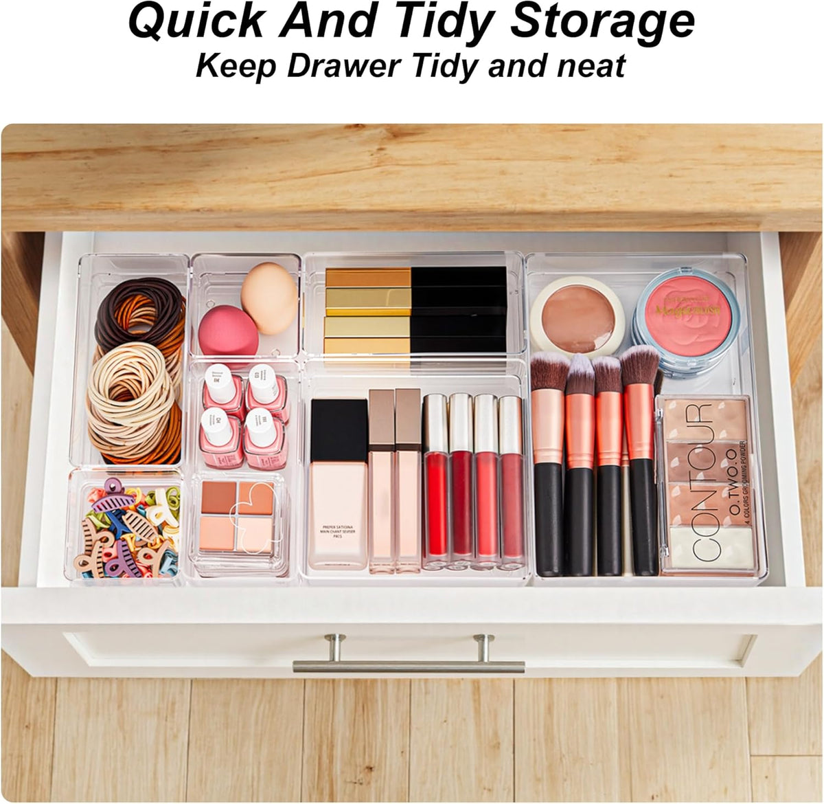 Drawer Organizer, 4-Size Desk Drawer Organizer Trays