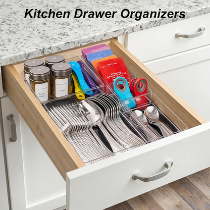 Drawer Organizer, 4-Size Desk Drawer Organizer Trays