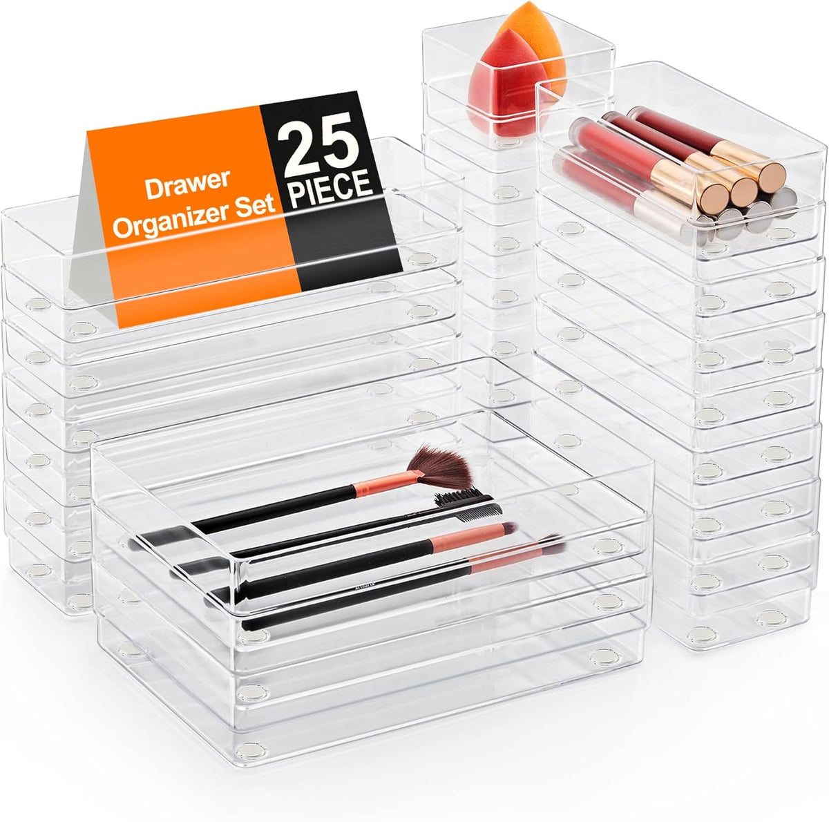 Drawer Organizer, 4-Size Desk Drawer Organizer Trays