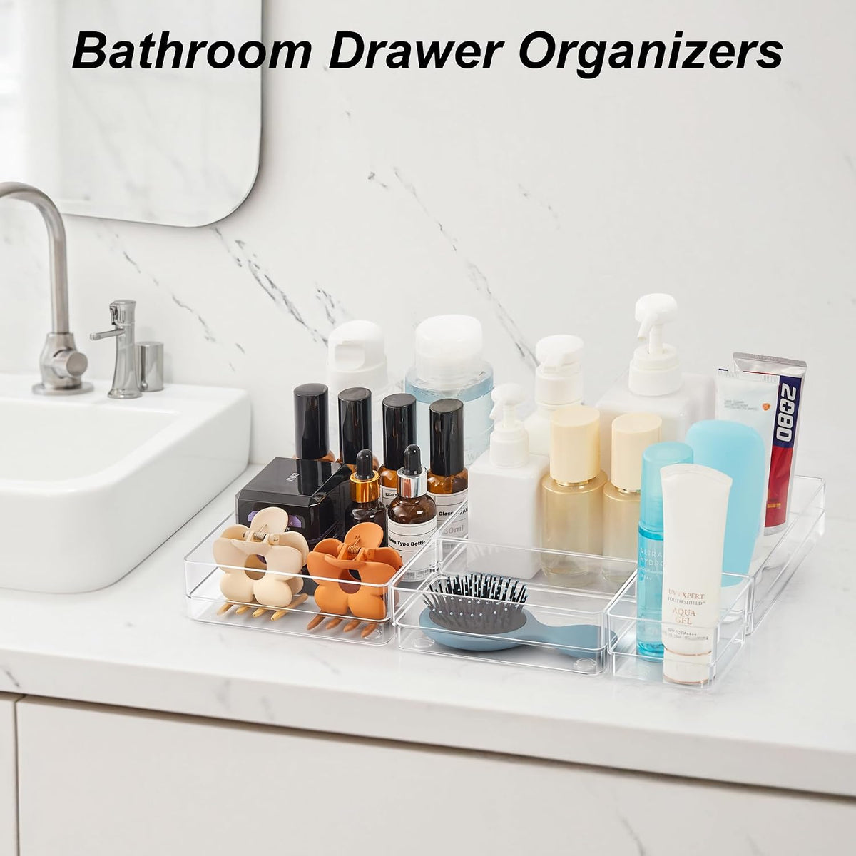 Drawer Organizer, 4-Size Desk Drawer Organizer Trays
