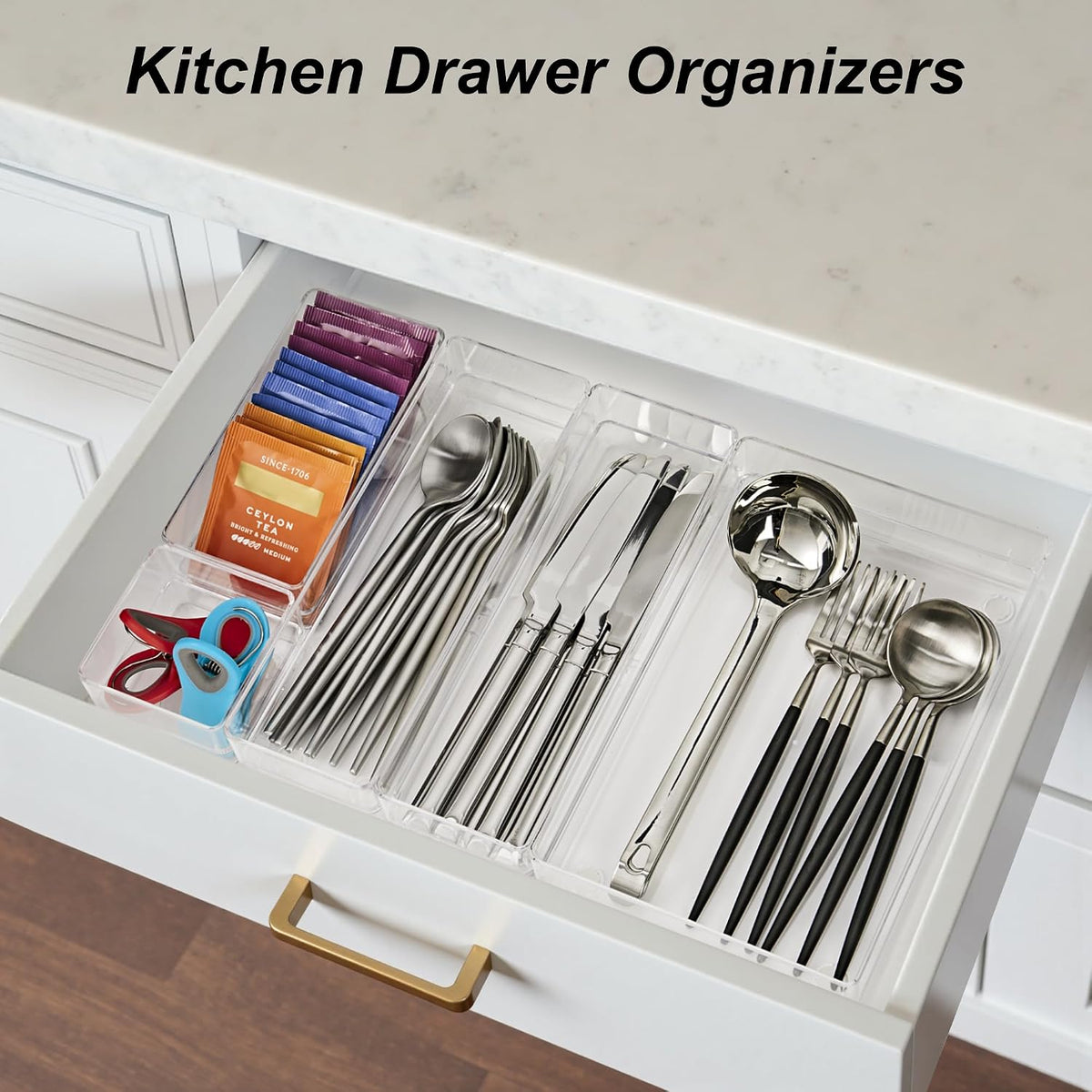 Drawer Organizer, 4-Size Desk Drawer Organizer Trays