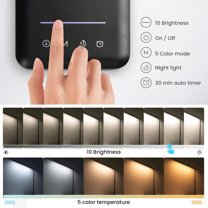 LED Desk Lamp with Wireless Charger, USB Charging Port, Eye Care