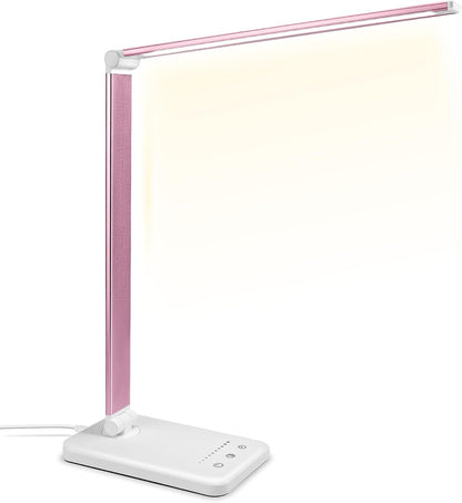 LED Desk Lamp with Wireless Charger, USB Charging Port, Eye Care