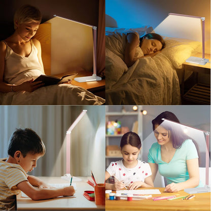 LED Desk Lamp with Wireless Charger, USB Charging Port, Eye Care