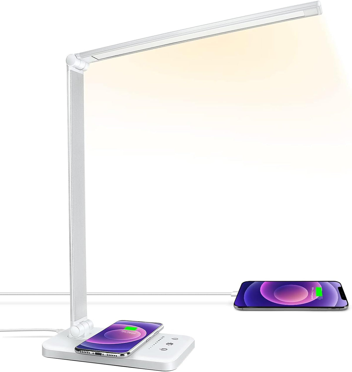 LED Desk Lamp with Wireless Charger, USB Charging Port, Eye Care
