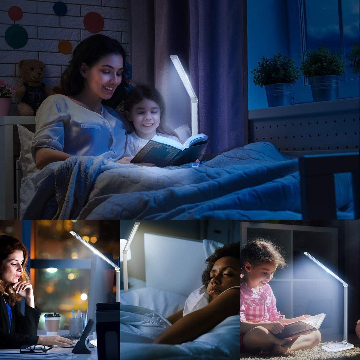 LED Desk Lamp with Wireless Charger, USB Charging Port, Eye Care