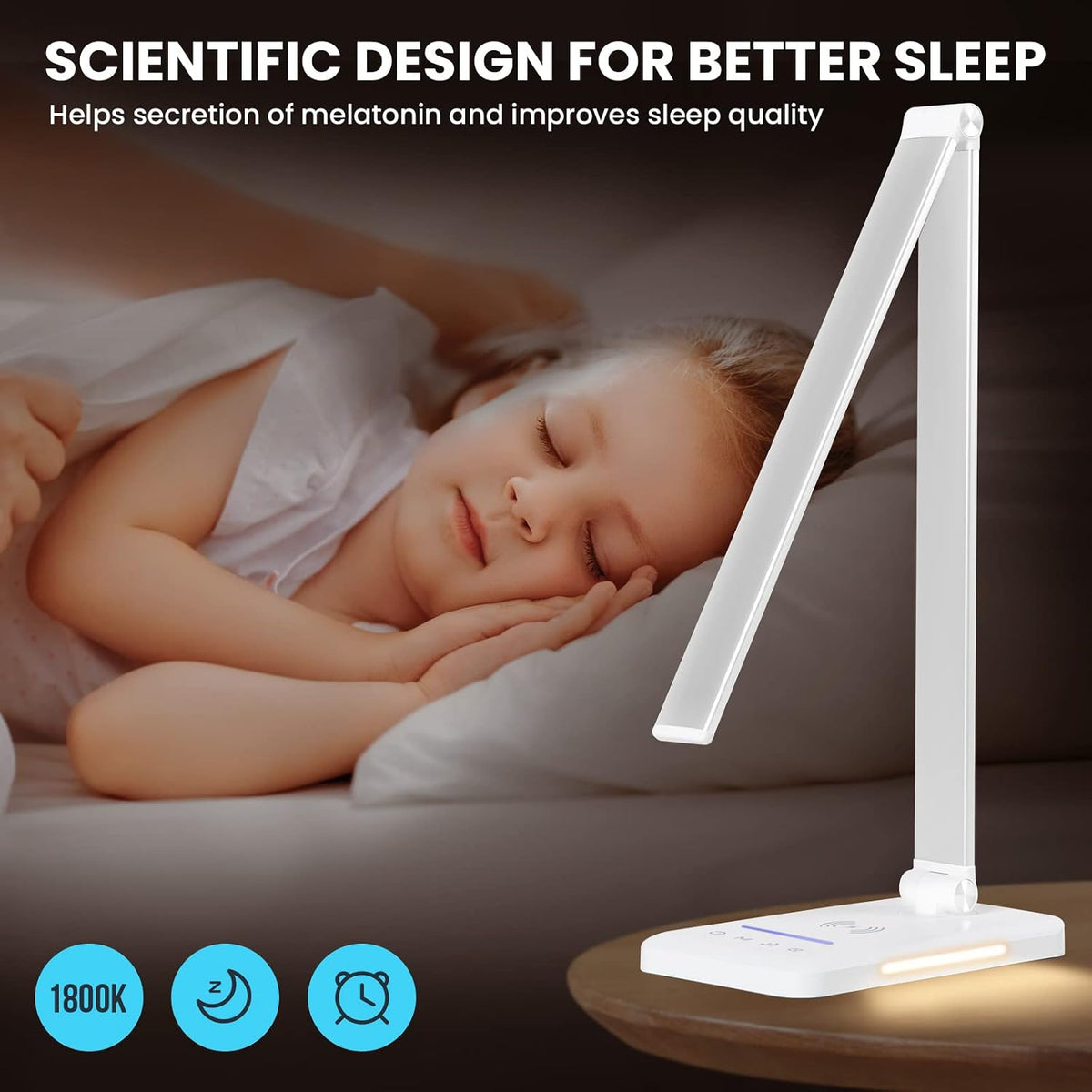 LED Desk Lamp with Wireless Charger, USB Charging Port, Eye Care