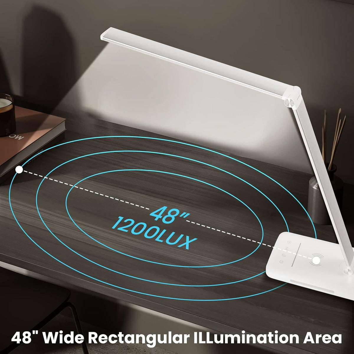 LED Desk Lamp with Wireless Charger, USB Charging Port, Eye Care