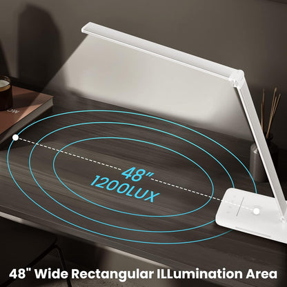 LED Desk Lamp with Wireless Charger, USB Charging Port, Eye Care