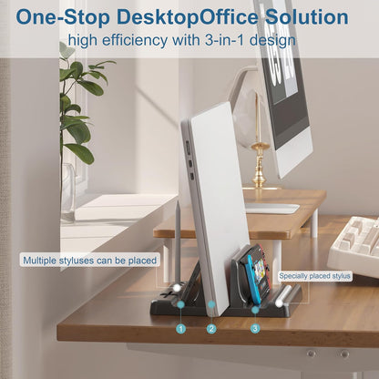 Vertical Laptop Stand, Adjustable 3 in 1 ABS