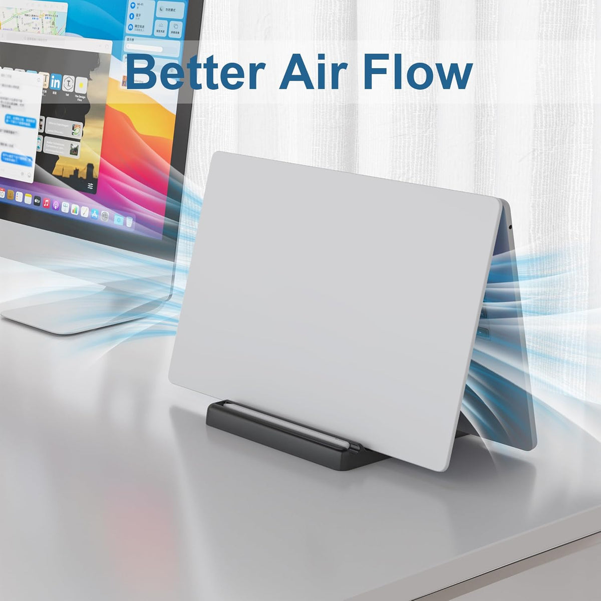 Vertical Laptop Stand, Adjustable 3 in 1 ABS