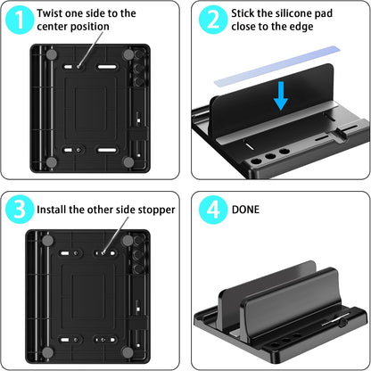 Vertical Laptop Stand, Adjustable 3 in 1 ABS