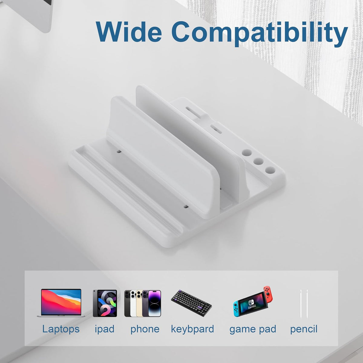 Vertical Laptop Stand, Adjustable 3 in 1 ABS